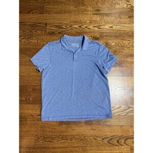 Eddie Bauer Men's XL Blue Heathered Active Fit Short Sleeve Polo Shirt